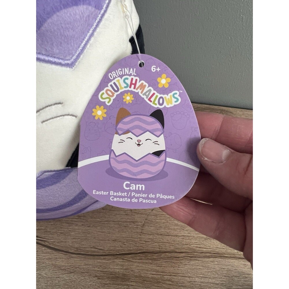 NWT Squishmallows Easter Basket 12" Cam The Cat Purse And Easter Eggs Basket NEW - Picture 2 of 7